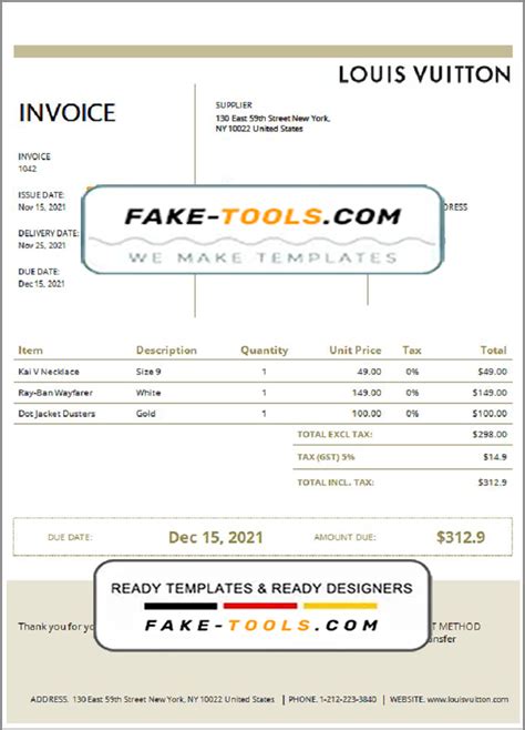 louis vuitton invoice template|louis vuitton receipt template.